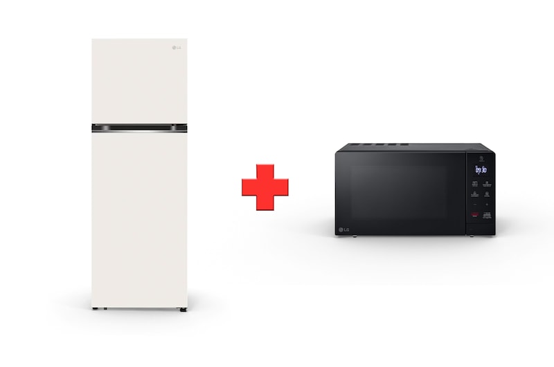 Vista frontal de Combo Nevera - 335lts -DoorCooling & Microondas - 30lts - NeoChef Slim VT34BPB.MS3032J